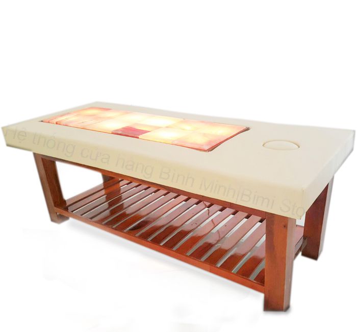 GIƯỜNG GỖ TRÀM ĐÁ MUỐI MASSAGE TRỊ LIỆU BM-63