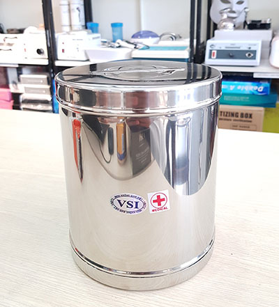 HỘP TRÒN INOX Y TẾ 13X15 (ĐẠI GHÉP)