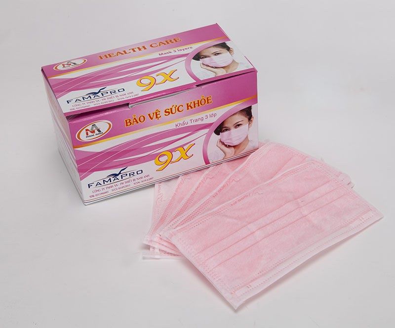 KHẨU TRANG Y TẾ 9X MÀU HỒNG